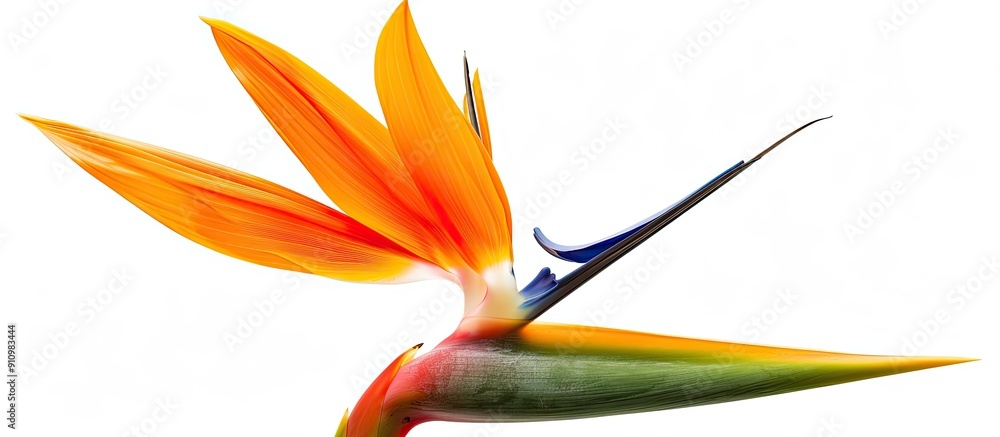 Poster a stunning strelitzia reginae flower set against a white background is ideal as a copy space image