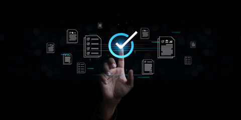 Document management system DMS and standard quality control, ISO certified document concept....