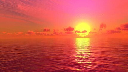 Naklejka premium Sunset Over the Ocean