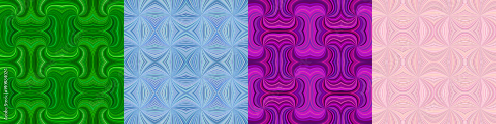 Poster abstract seamless curved stripe pattern set