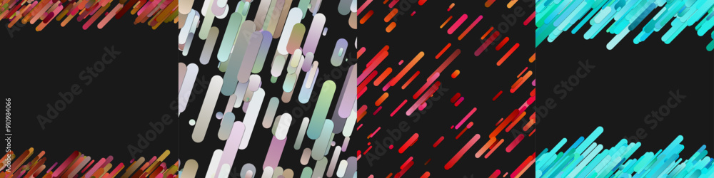 Poster seamless gradient stripe background set