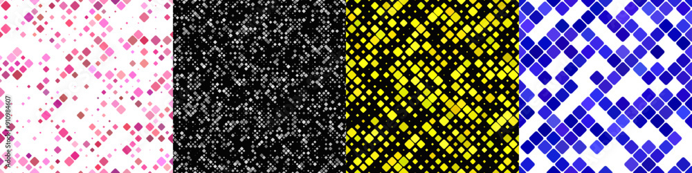 Aufkleber seamless geometrical diagonal square pattern set