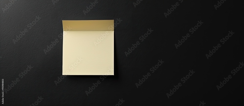 Poster A black background with a blank paper note attached ideal for including an image with empty space for text. copy space available