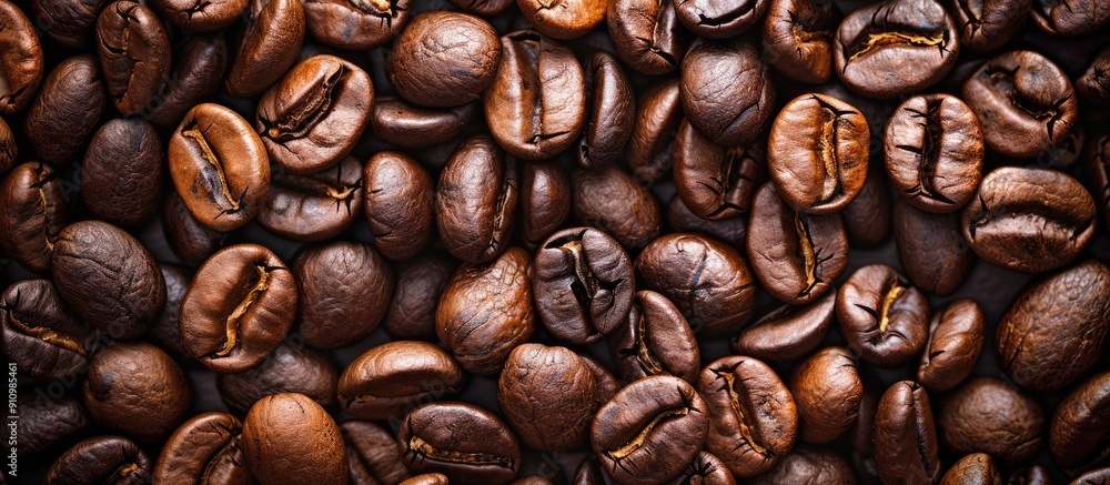Poster coffee beans are essential for making a rich aromatic brew. copy space available