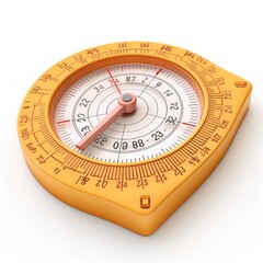 Yellow Protractor with Red and Black Markings