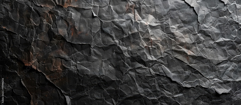Aufkleber Background with a grungy texture created by crumpled black paper ideal for adding text or images featuring ample copy space image