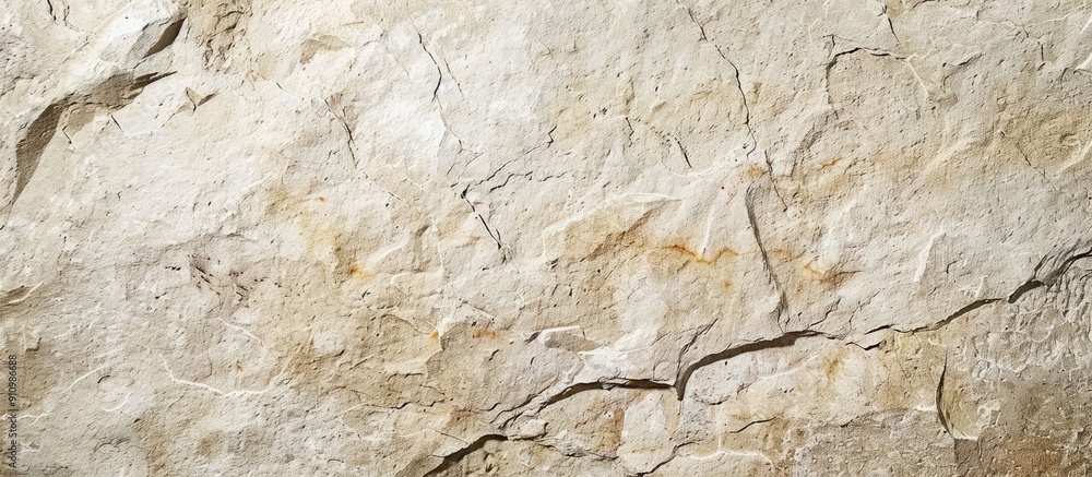 Poster Textured limestone surface with a warm hue ideal for a variety of design projects with copy space image available