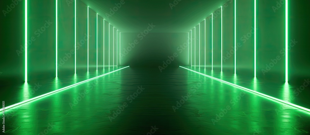 Fototapete copy space image featuring a dark green neon background suitable for placing design elements and tex