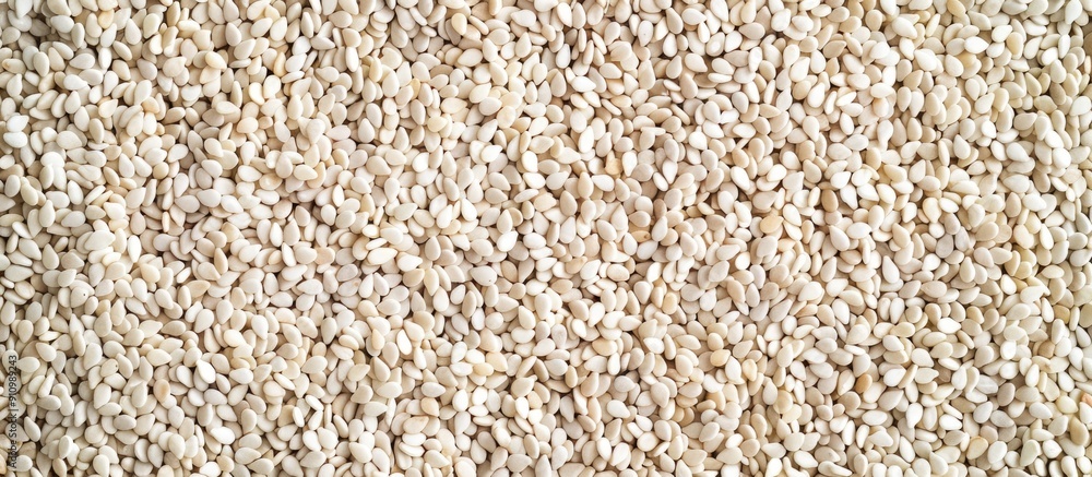 Poster White sesame seeds ideal for background texture with room for copy space image