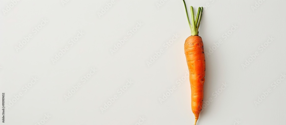 Poster carrot on a white backdrop with copy space image