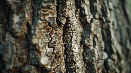 Obraz premium Close-up of rugged tree bark, highlighting its deep textures and intricate patterns.
