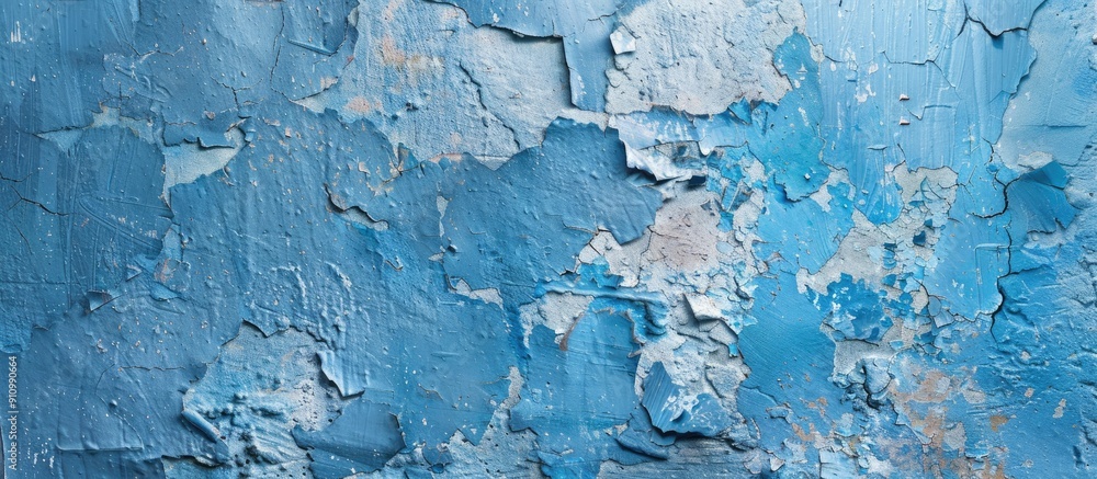 Poster rough blue plaster texture creating an architectural abstract background with copy space image