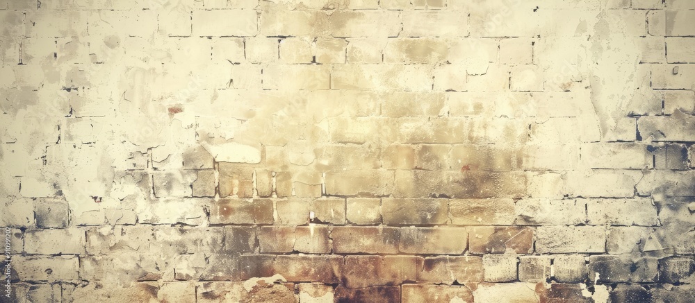 Poster a vintage brick patterned wall background with a faded light tone at the center ideal for a copy spa