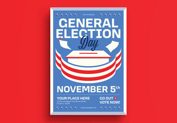 Blue Modern General Election Flyer Layout