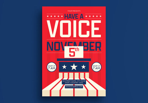 Red Modern Have A Voice Flyer Layout