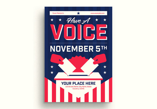 Blue Modern Have a Voice Flyer Layout