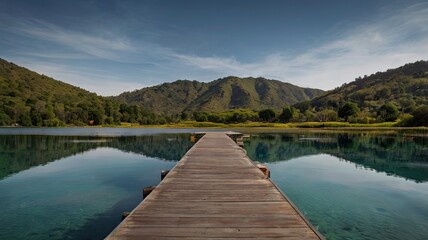 lake and mountains
