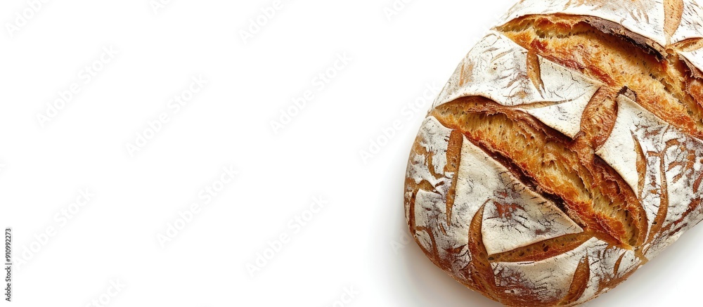 Poster A loaf of bread on a white background with copy space image