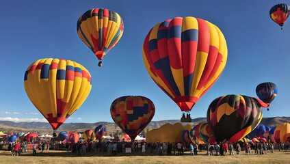Obraz premium Hot air balloon in the sky.