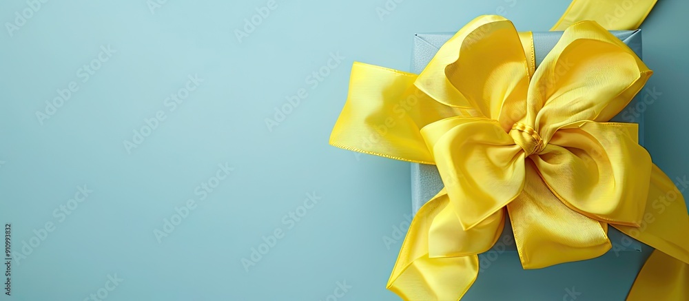 Poster enveloped gift with a bright yellow ribbon suitable for a special occasion perfect for cards or a no