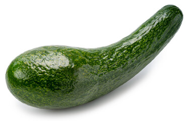 Long Neck Avocados isolated on white background, Fresh Long Neck Avocados with leaf on white background, With clipping path.
