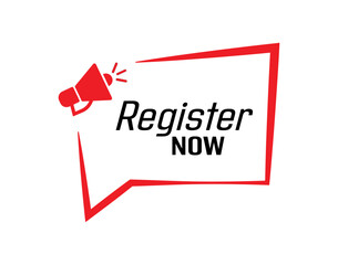 register now text information sign