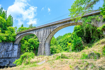 初夏の轟橋　大分県豊後大野市　Early summer Todoroki-bashi bridge. Oita Pref, Bungono City.