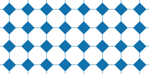 Geometric checkerboard design seamless pattern. Rhombus background. Creative trendy style. Modern blue print for fashion textile fabric, cloth, home decor