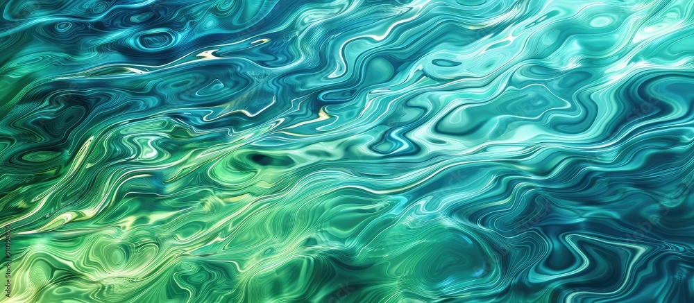 Poster blue and green abstract water wave pattern with a pure natural swirl texture for a background copy s