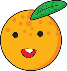 cute orange vector with smile
