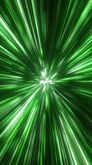 Green light effect to simulate high speed when zooming in to the center.