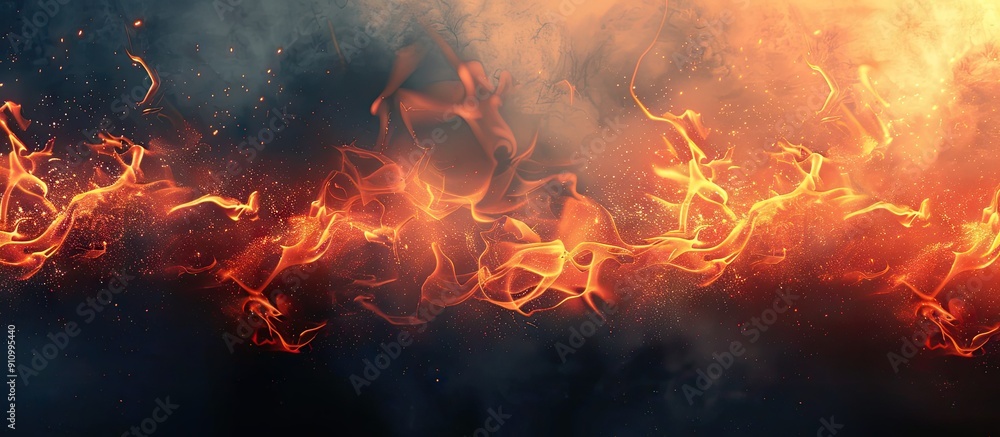 Poster A textured background with a blazing flame perfect for copy space image