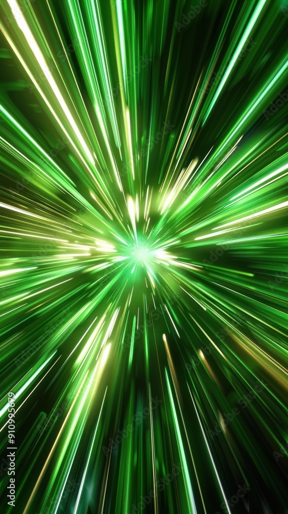 Aufkleber green light effect to simulate high speed when zooming in to the center.