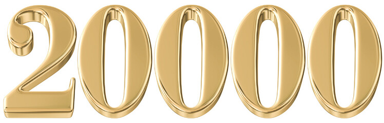 Golden 3D Number Followers 20000