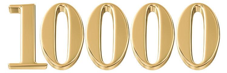 Golden 3D Number Followers 10000