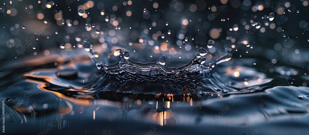 Poster A water splash captured in a photograph with a copy space image