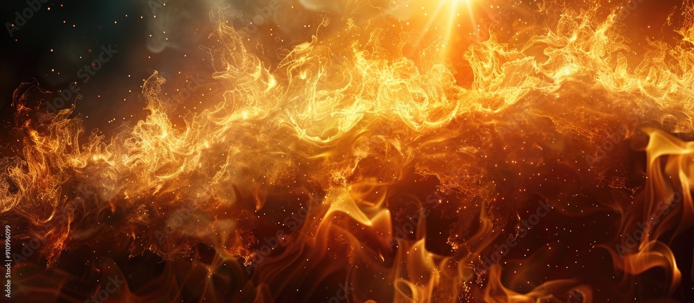 Poster gorgeous flames radiate from the copy space image