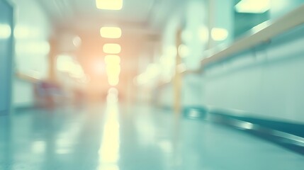 blurred hospital hallway background