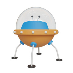 oange space 3d illustration