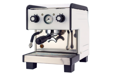 Modern espresso machine isolated on transparent background