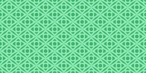 Mint Green Art Deco Seamless Pattern. Fresh Geometric Tile Seamless Background