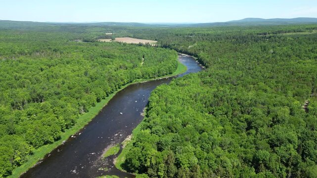 Landscape Drone Shot in Estrie Quebec Canada