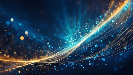 Obraz premium A blue and orange swirl of light and dark dots