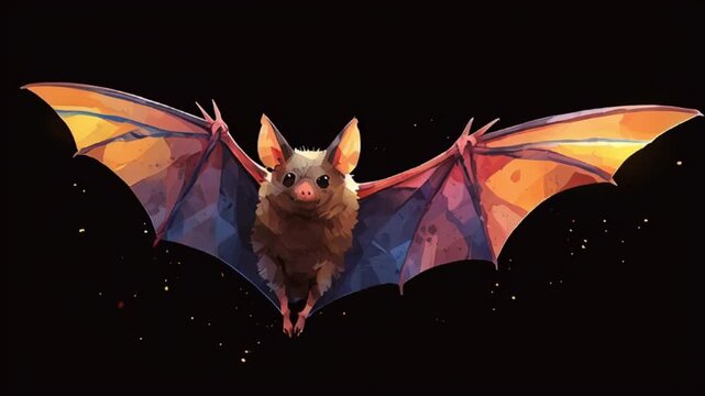 コウモリの冷たい洞窟からの脱出アニメーション