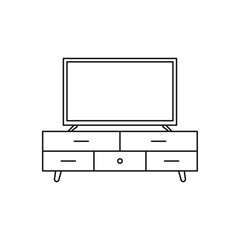 television stand icon. Element of furniture for mobile concept and web apps. Thin line icon for website design and development, app development. Premium icon on white background