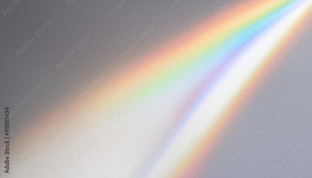 Poster blurred rainbow light refraction texture overlay effect for photo and mockups. organic drop diagonal