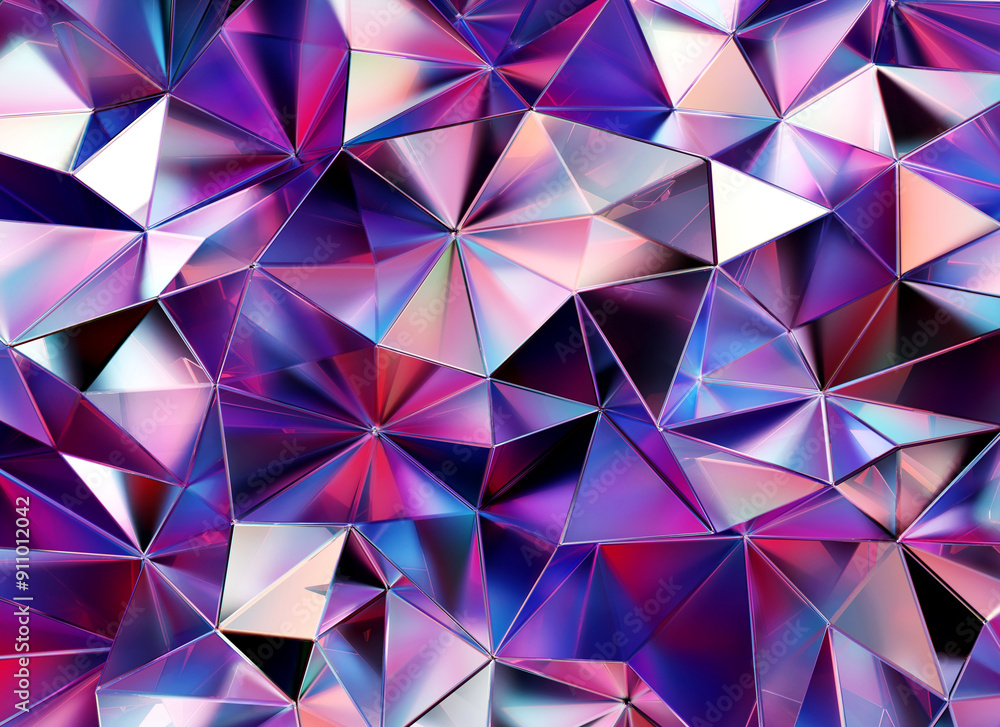Aufkleber luxury abstract realistic purple crystal texture reflection close up background 3d rendering