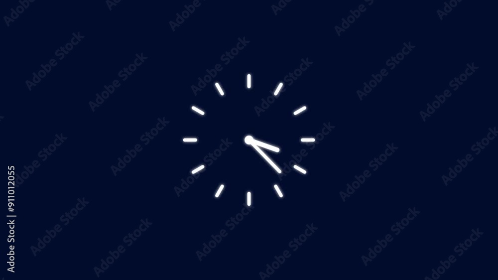 Poster new analog clock icon animation.