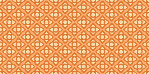 Retro Orange Geometric Seamless Pattern. Vibrant Geometric Orange Background