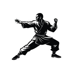 kung fu man silhouette
